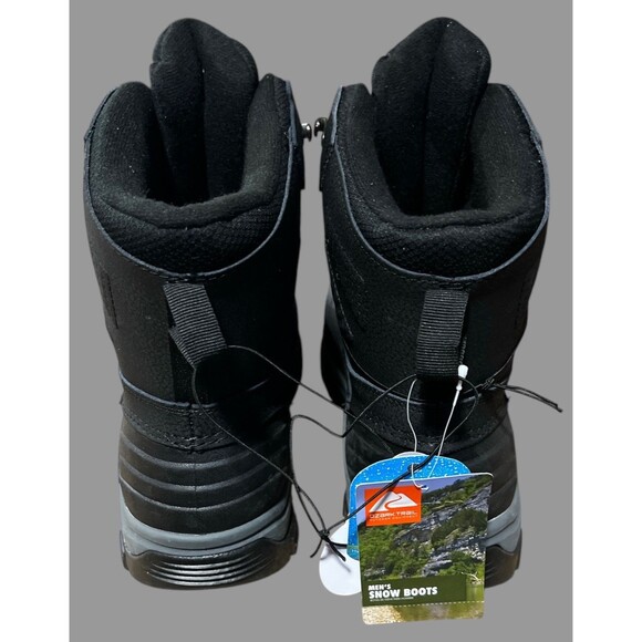 Ozark Trail Men’s Size 13 Leather Snow Boots Black Red Waterproof Winter NEW - Picture 6 of 9